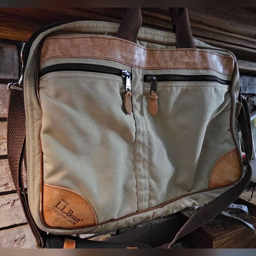 L.L. Bean Tan and Brown Canvas Bag